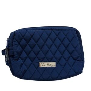 Vera Bradley Navy Blue Quilted Cosmetic Pouch Travel Bag